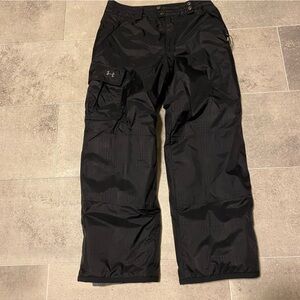 Under Armour Performance Ski Pants Black Youth Large Lined Unisex Snow Gorp Warm